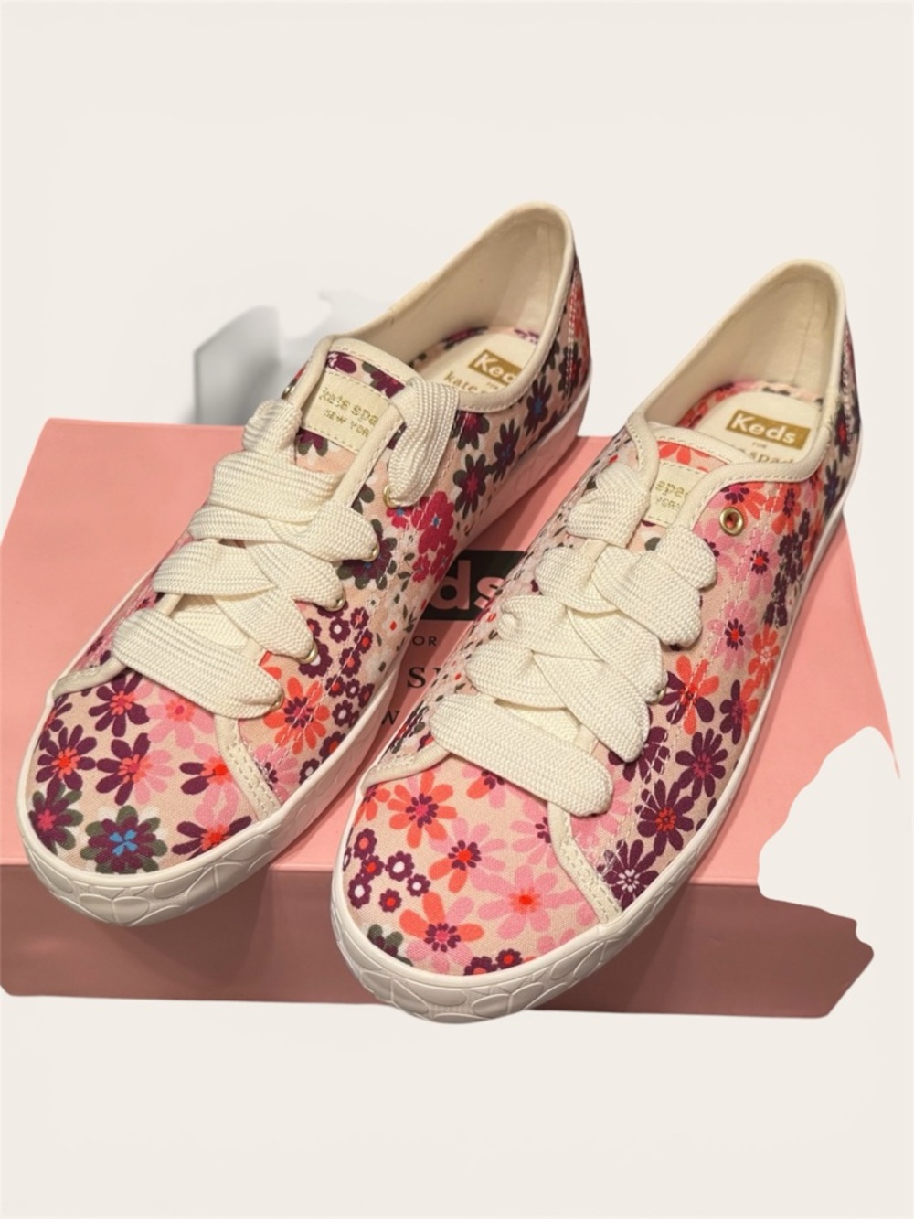 Kate Spade Kickstart keds Floral Canvas Sneakers in Pink